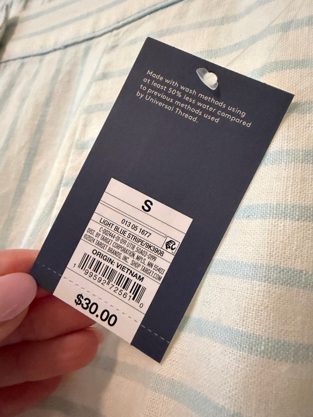 NWT Maxi skirt, size small light blue striped - Picture 6 of 8